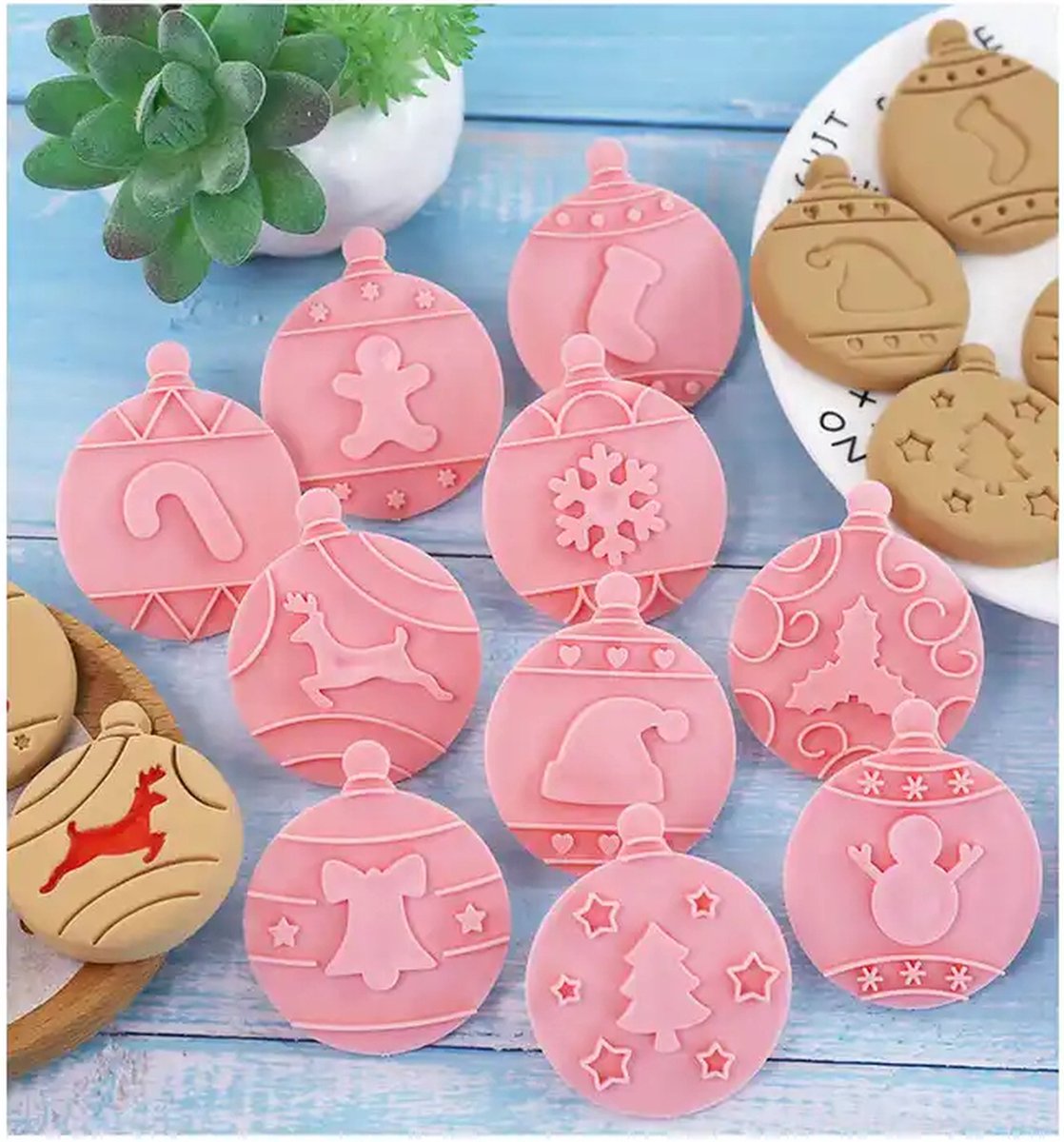 Without Lemon - Set van 10 - Kerstballen Koekjes vormen - Cookie Cutter - Cookie Mould - Kinderen - Kerst Koekjes - Kerstbakken - Kerstmis - Kerstcadeau