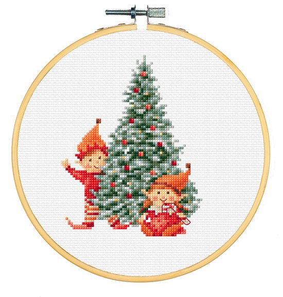 Dutch Stitch Brothers - Borduurpakket met telpatroon - Kerst - Aida - Met borduurring - Voor beginners - DSB043C
