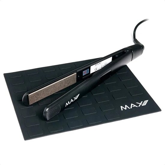 Max Pro Hittebestendige Mat - Hittebescherming - Hitte Bescherming Haarverzorging - Beschermt tot 180°C - Zwart