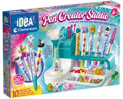 foto van Clementoni iDea - Pennen Creatiestudio - Knutselpakket vol Accessoires - Kawaii Glitterpennen - Het Creatieve Cadeautje - Vanaf 6 jaar