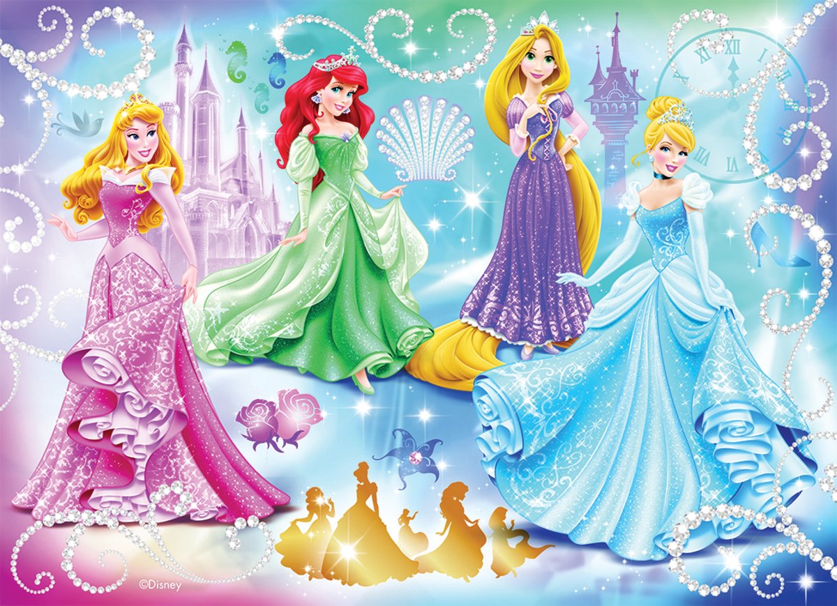 Nathan puzzel Disney Prinzessinnen: Funkelnden Prinzessinnen - 100 stukjes.