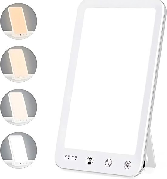 10.000 Lux Lichttherapielamp - 4 Timers, 3 Kleurtemperaturen, Daglicht LED Lamp Met Inklapbare Standaard