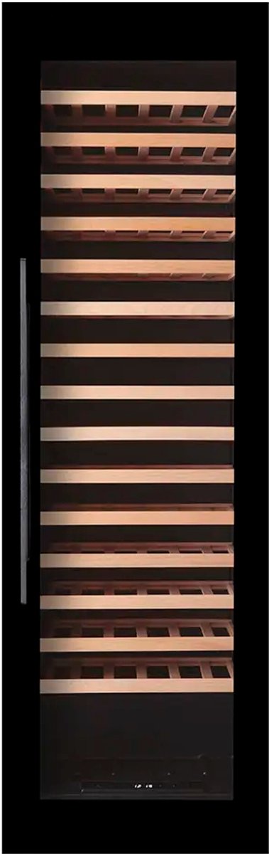 Pevino Majestic 107 flessen - 1 zone - front met zwart glas - Integreerbaar Black