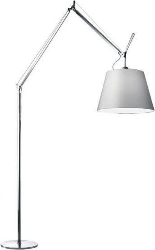 Artemide Tolomeo Mega vloerlamp schakelaar aluminium/Ø 36 cm satijngrijs