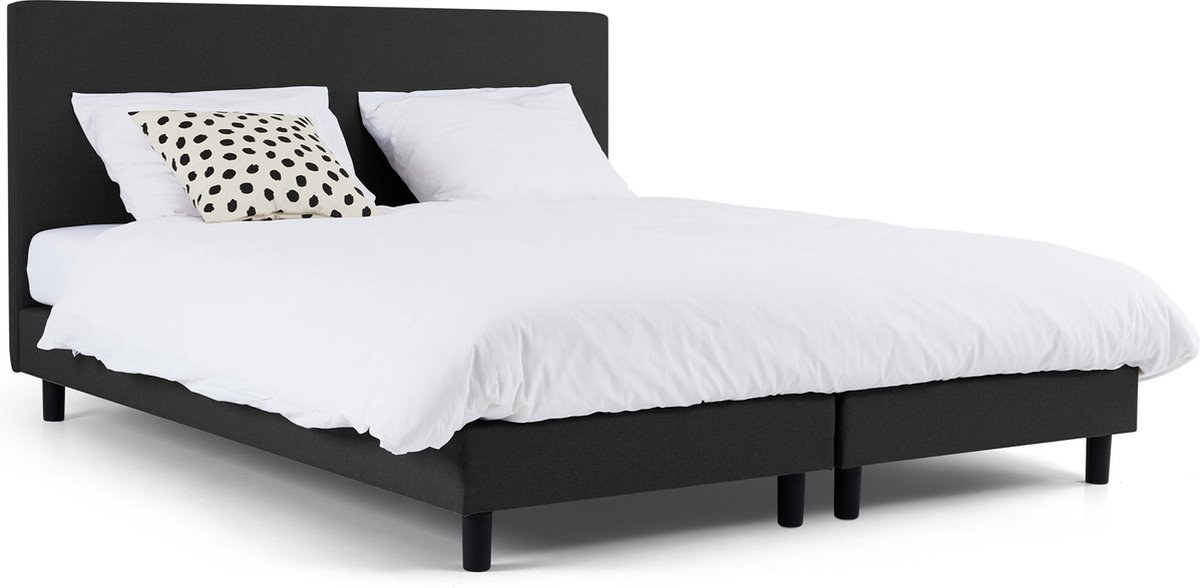 Maxi Box Ambra met Silver Pocket Deluxe Foam matras - 180 x 200 cm - dark grey
