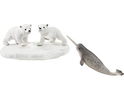 foto van schleich WILD LIFE - Ijsberen glijfeestje - Speelfigurenset - Kinderspeelgoed voor Jongens en Meisjes - 3 tot 8 jaar - 4 Onderdelen