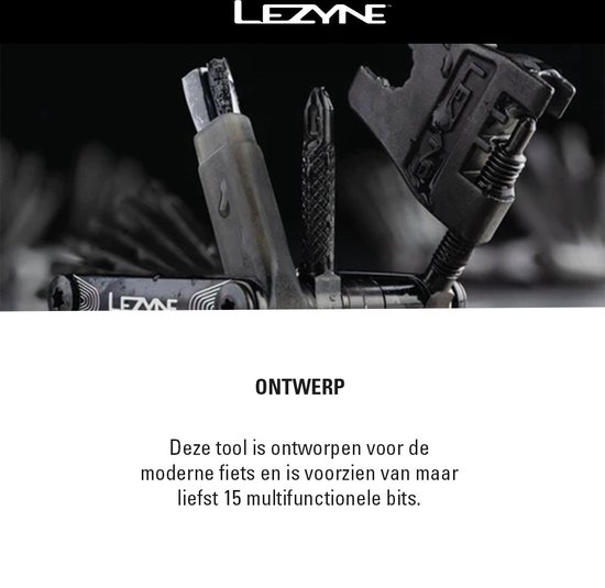 Lezyne Multi Tool Super V-23 - 14-delige Multitool - HEX, TORX, PHILLIPS H, Kettingbreker, Naald-/plughouder & Rotor afsteller - Zwart van Lezyne — afbeelding 2