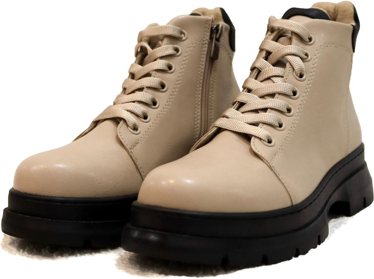 Efrin Veterboots met sluiting - Beige