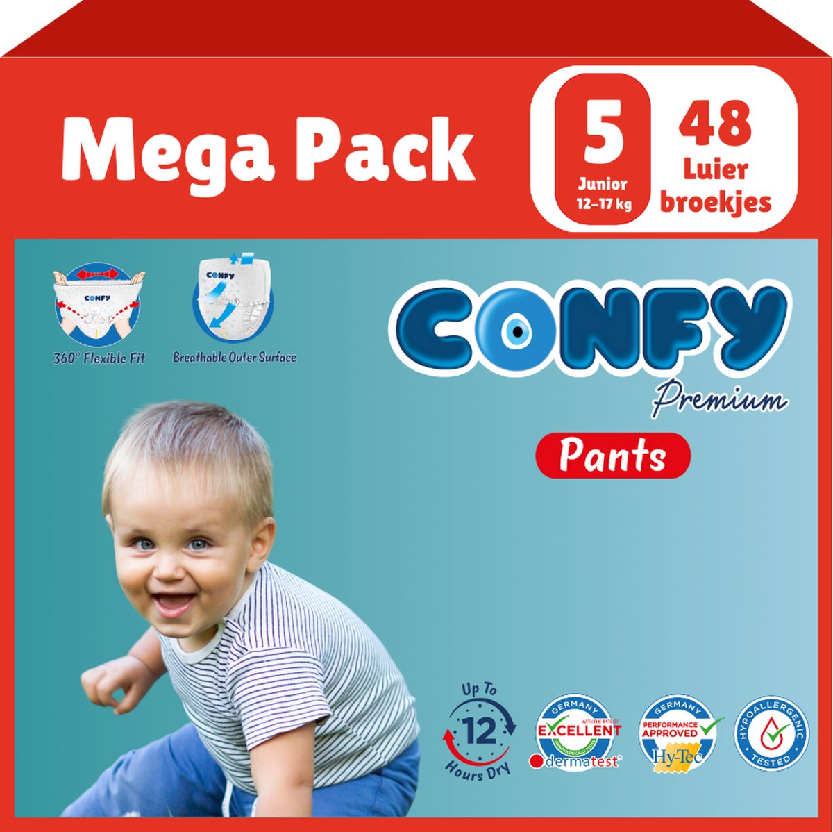 Goedkoopste Confy Premium Pants - Maat 5 (12kg-17kg) 48 Luierbroekjes - Mega Pack