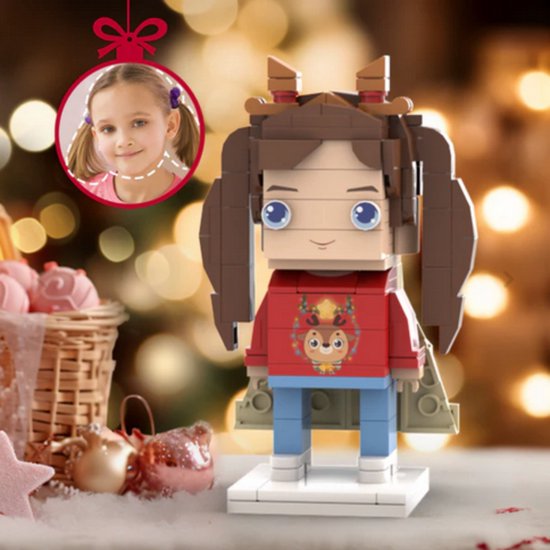 Mini Brick Custom – Gepersonaliseerd Bouwfiguur Kind – Op Basis van Foto – Voor Meisjes of Jongens – Uniek Speelgoed Cadeau – Verjaardag – Kerst – Creatief Bouwfiguurtje – Handgemaakt – Vanaf 7 Jaar