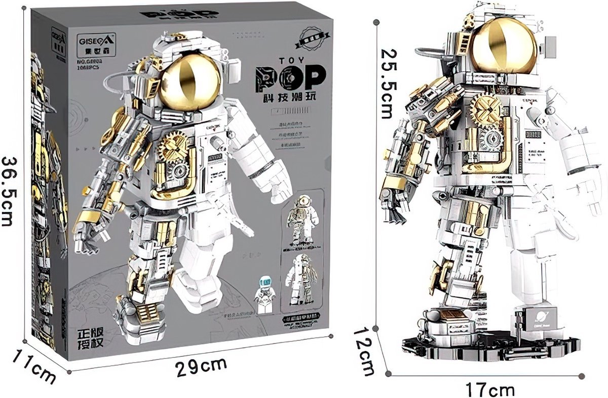 Jaki - Astronaut Ruimtevaarder | Artemis Space Wars Expert | Classic Creator STEM ideas speelgoed | Compatible met lego mould king mega bloks | Technic nasa ruimte robot bouwpakket | 1078 bouwstenen — afbeelding 9
