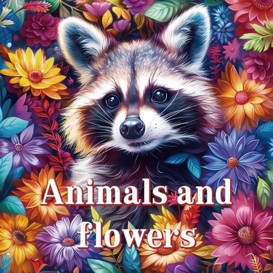 Kleurboek Dieren en Bloemen – Kleurboek Bloemen en Dieren – Dieren en Bloemen Kleurplaten – Kleurboek Volwassenen Kinderen – Natuur Kleurboek – 20x20cm – 22 Kleurplaten