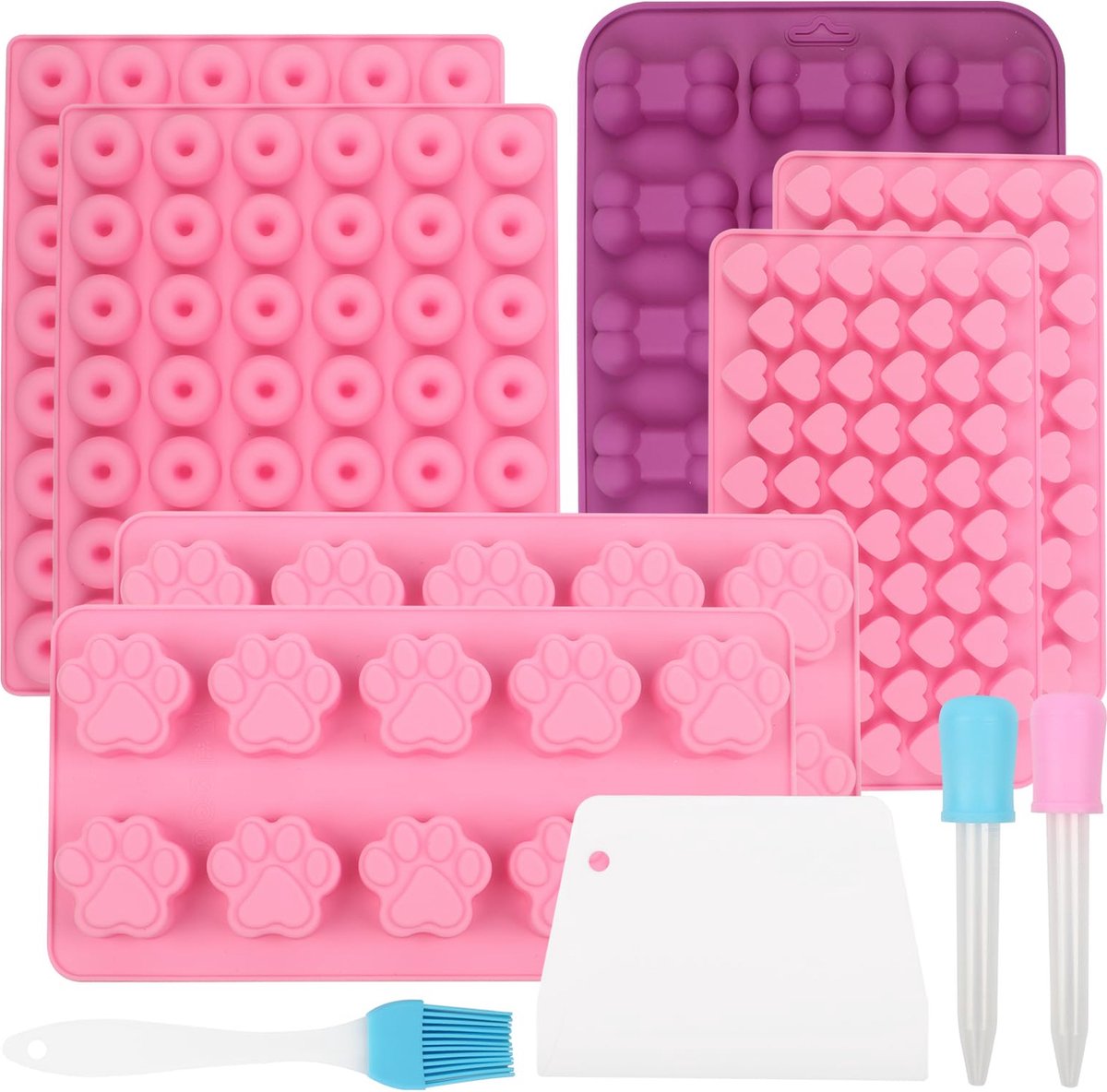 La'Moussawi ® Bakvorm Set van 7 Siliconen Matten voor Creatieve Hondenkoekjes en Meer