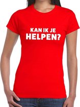 Kan ik je helpen beurs/evenementen t-shirt rood dames S