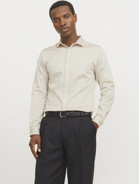 Jack & Jones Overhemd Jprblaparma Shirt L/s Noos 12097662 Moonbeam Mannen Maat - L