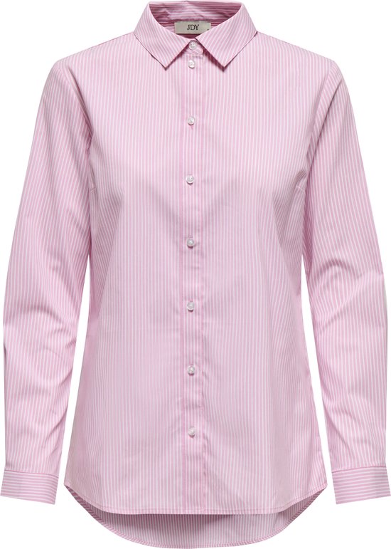 Jacqueline de Yong Blouse Jdymio L/s Shirt Wvn Noos 15149877 Shocking Pink/small White Dames Maat - W36