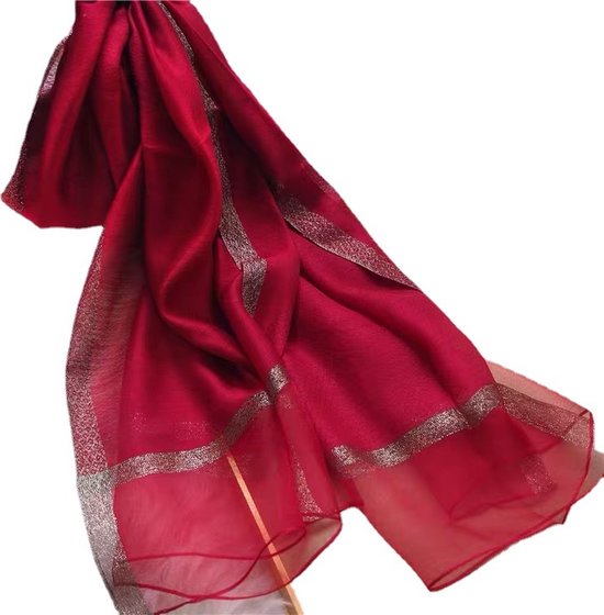Sjaal Dames - Zijde Blend - Omslagdoek - Rood