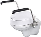 Luxe toiletbeugelset met 10 cm vaste verhoger en armleggers 35 cm RVS gepolijst