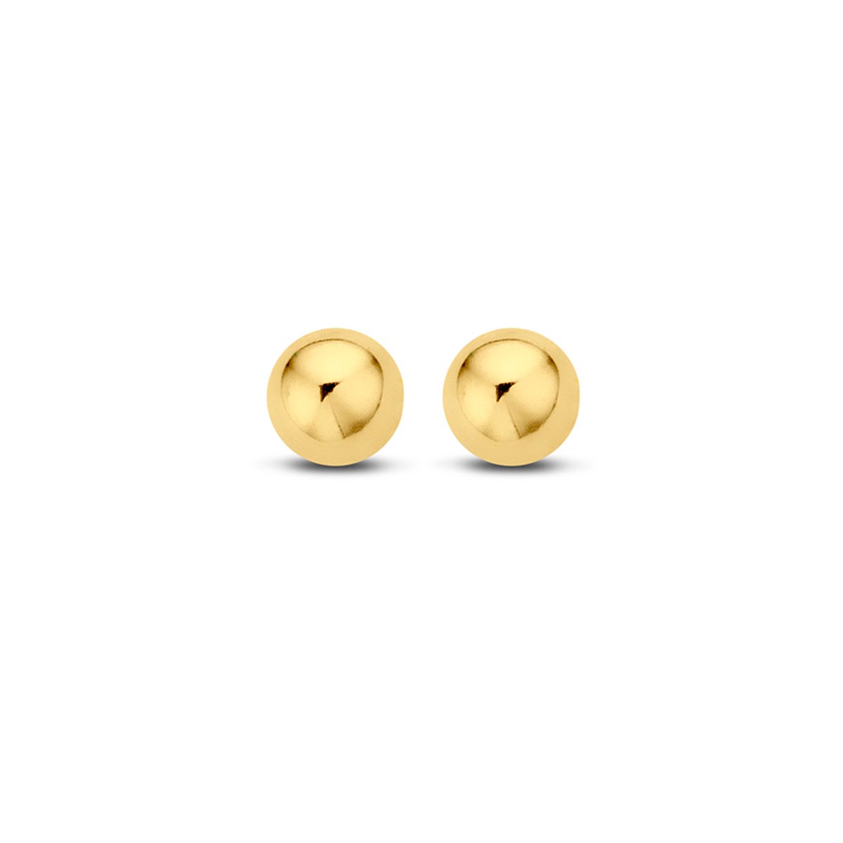 New Bling Goud 9NBG-0007 - 14 karaat echt gouden Oorknopjes Bol - Glad - 3mm - Goud