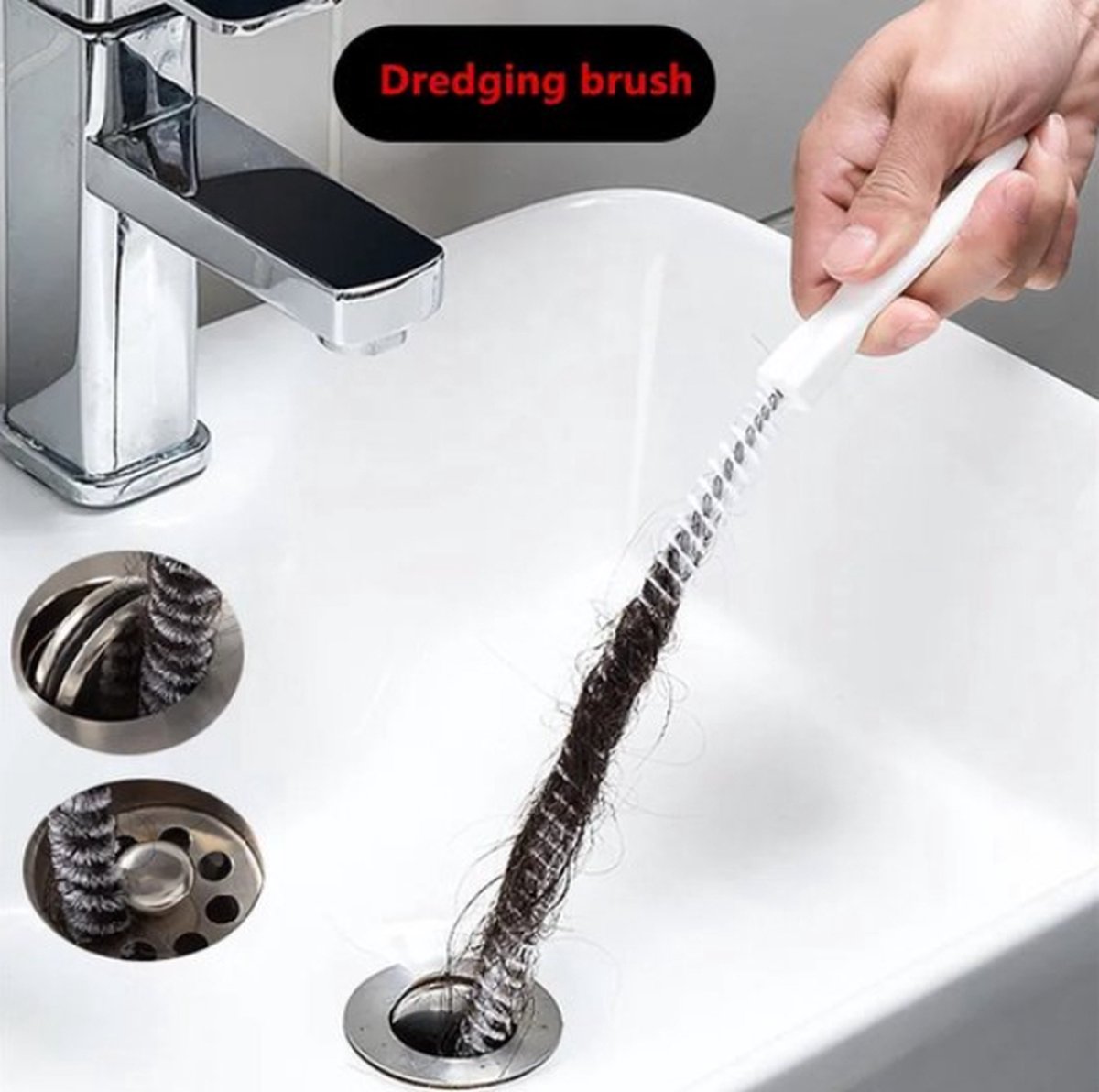 4 stuks afvoerontstoppers voor badkamer, keuken, 200 cm, fret, afvoerontstopper, flexibele reinigingsborstel met dubbele kop voor het reinigen van de douche keuken (2 kort, 2 lang