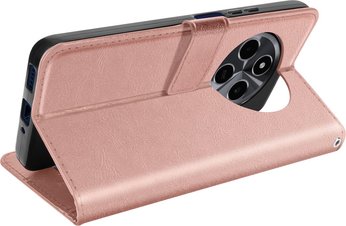 Mayaxess, Hoesje voor Xiaomi Redmi 14C Portemonnee met sleutelkoord, Champagneroze