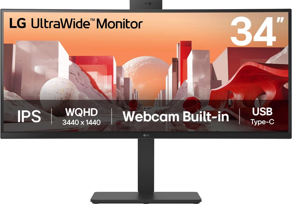 LG 34BA85QE ledmonitor HDMI, DisplayPort, Audio, LAN, USB-C, Webcam