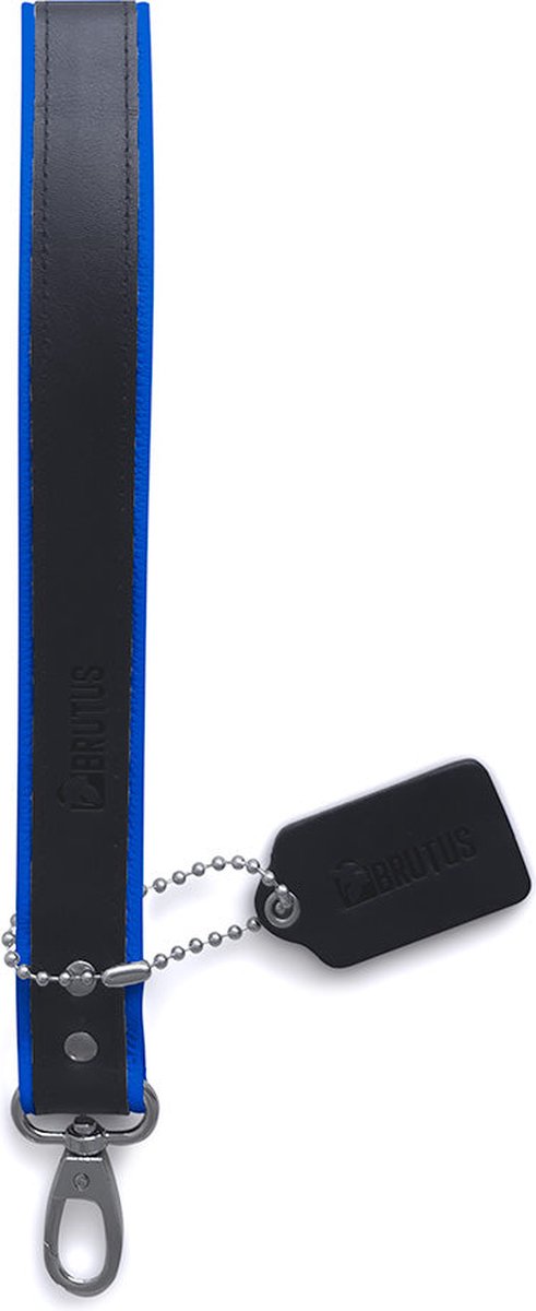 Goedkoopste Brutus - Korte Lederen Bondage Leash - Zwart/Blauw