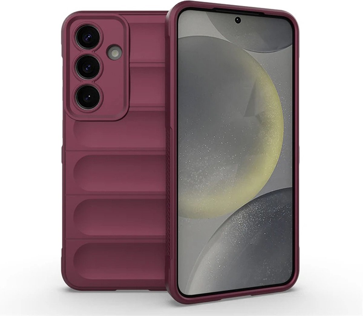 MobyDefend Hoesje - Geschikt voor Samsung Galaxy S25 - TPU Gripcase - Paars