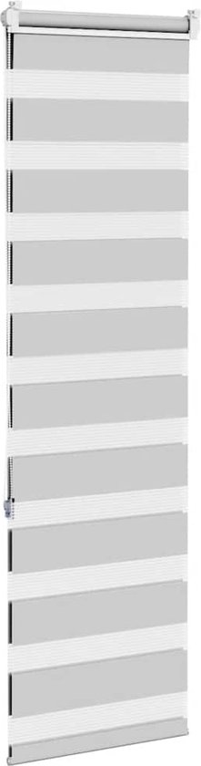 vidaXL Zebra rolgordijn 145x200 cm stofbreedte 140,9 cm lichtgrijs