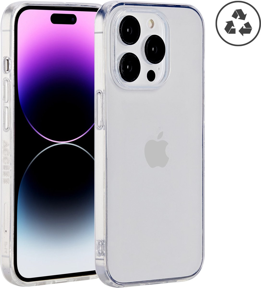 Accezz Hoesje Geschikt voor iPhone 14 Pro Hoesje Siliconen - Accezz 100% recycled Clear Backcover - transparant