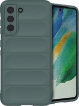 Coque Samsung Galaxy S21 FE Siliconen - Coque Arrière iMoshion EasyGrip - Vert Foncé