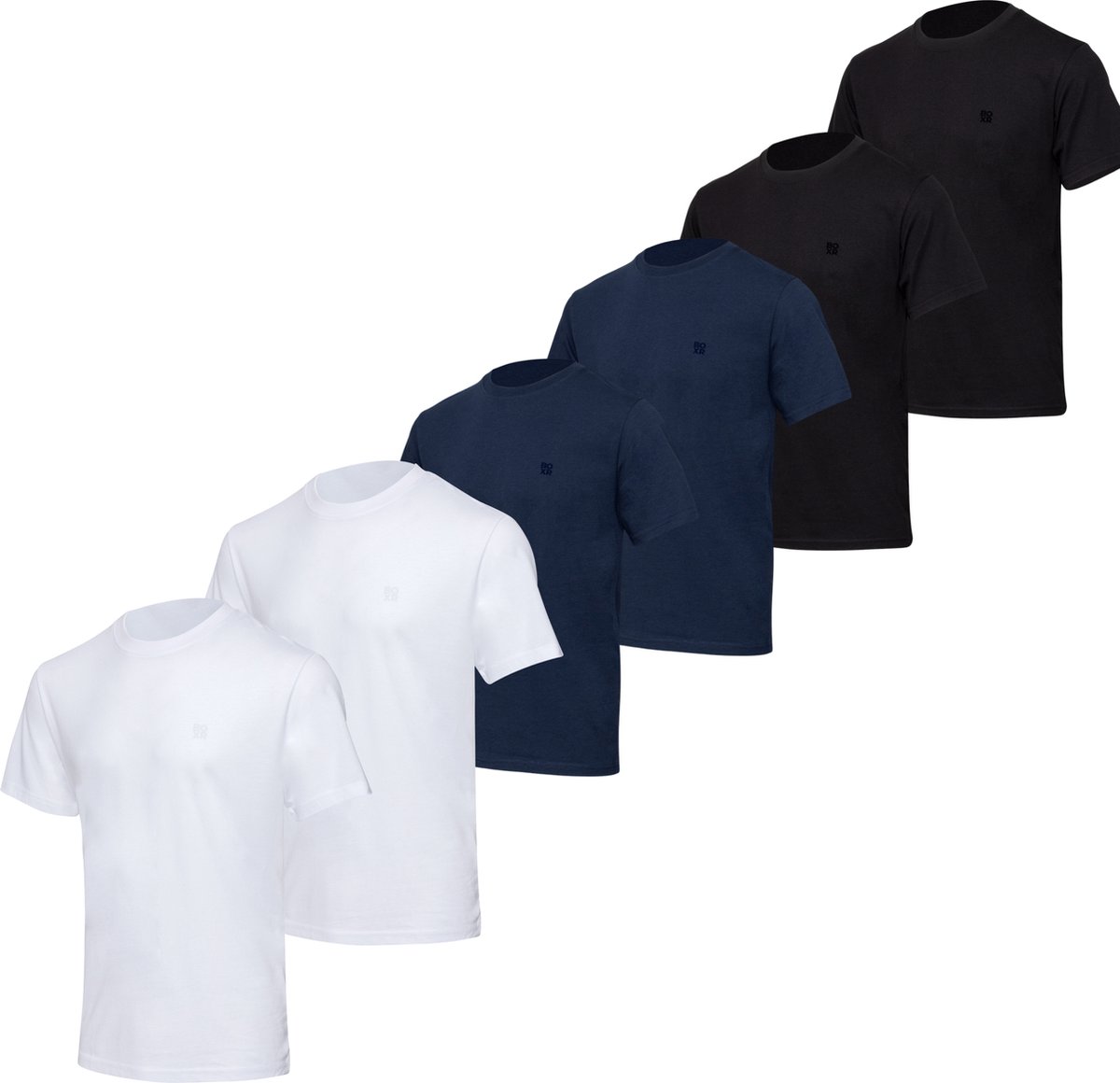 BOXR Underwear - T Shirt Heren - Regular Fit - Bamboe & Biologisch Katoen - 6-Pack Multicolor - Ronde Hals - Zijdezacht & Ademend