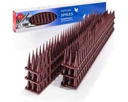 PATTLER® Duivenverjager van Robuust Kunststof | Vogelverjager (6 Stuks x 43cm) | Katten, Duiven & Kraaien Verjager | 2,58m kattenverjager | Duivenpinnen, Vogelpinnen | Vogelwering Balkon | Anti Katten Strip in Tuin | Duiven Verjagen