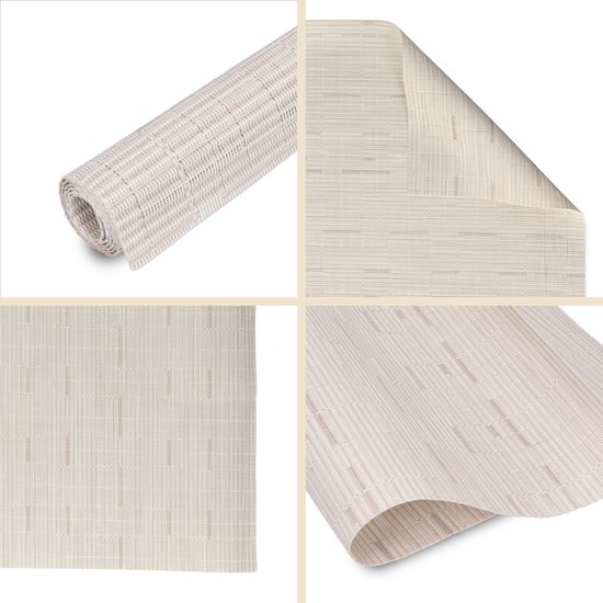 Castagnola PVC - Set de table en plastique - Dessous de verre hydrofuge - Dessous de verre - Napperons en plastique - 6 pièces - 45 x 30 cm - Beige