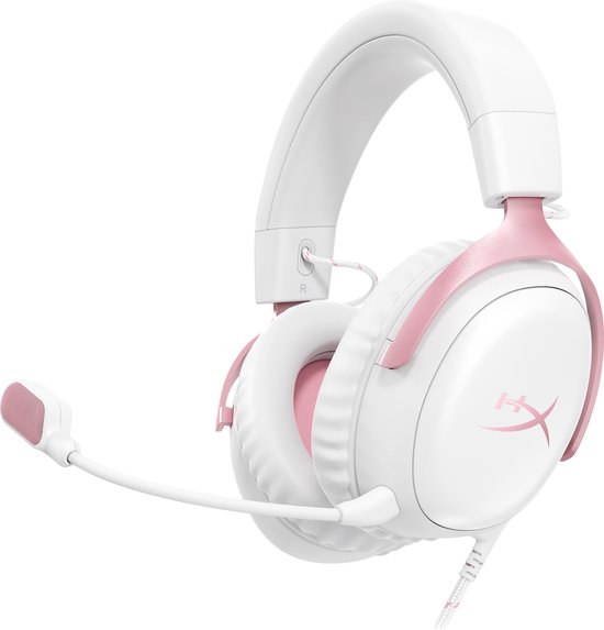 Casque de Gaming HyperX Cloud III - PC, PS5, Xbox Series X|S - Nintendo, Steamdeck - (White/ Pink)