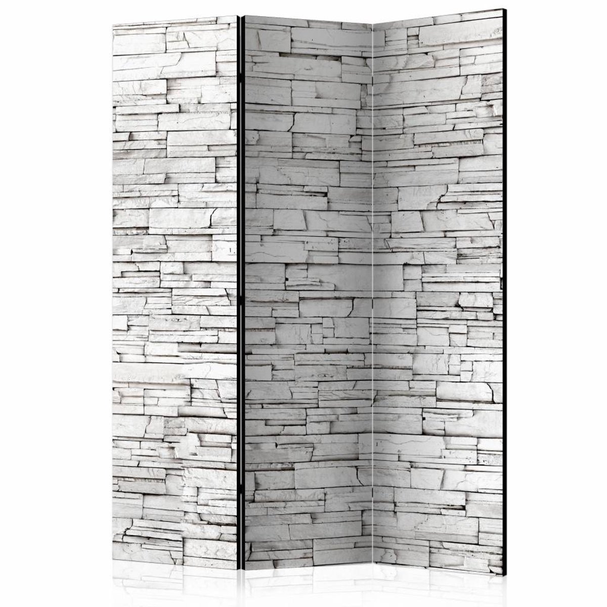 Vouwscherm / Kamerscherm - Witte muur 135x172cm, gemonteerd geleverd, dubbelzijdig geprint