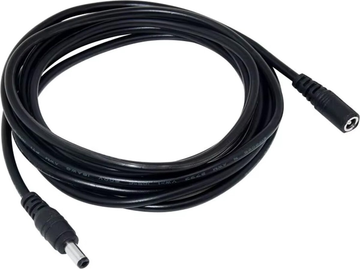 DC Verlengkabel 5.5x2.1mm - 12V DC - DC Kabel 5m - Zwart