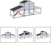 Bol.com The Living Store Houten Kippenhok - 258 x 74 x 117 cm - Ruim en Stevig - Aluminium Frame aanbieding