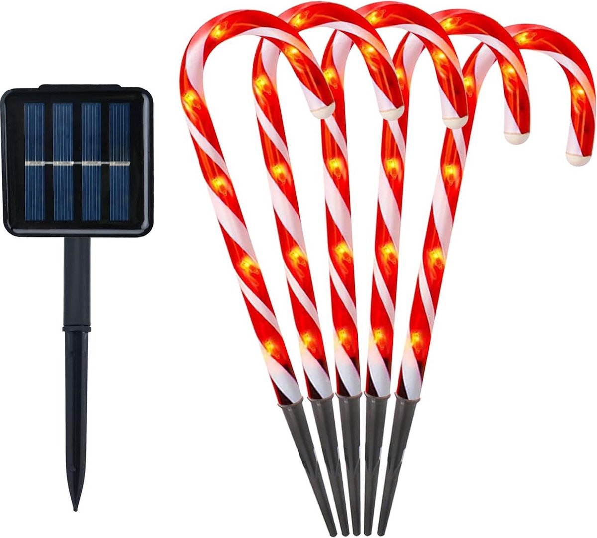 Candy Cane Lights Kerst Snoep - Multifunctionele Kerstboom Decoratie op zonne-energie - Gekleurd