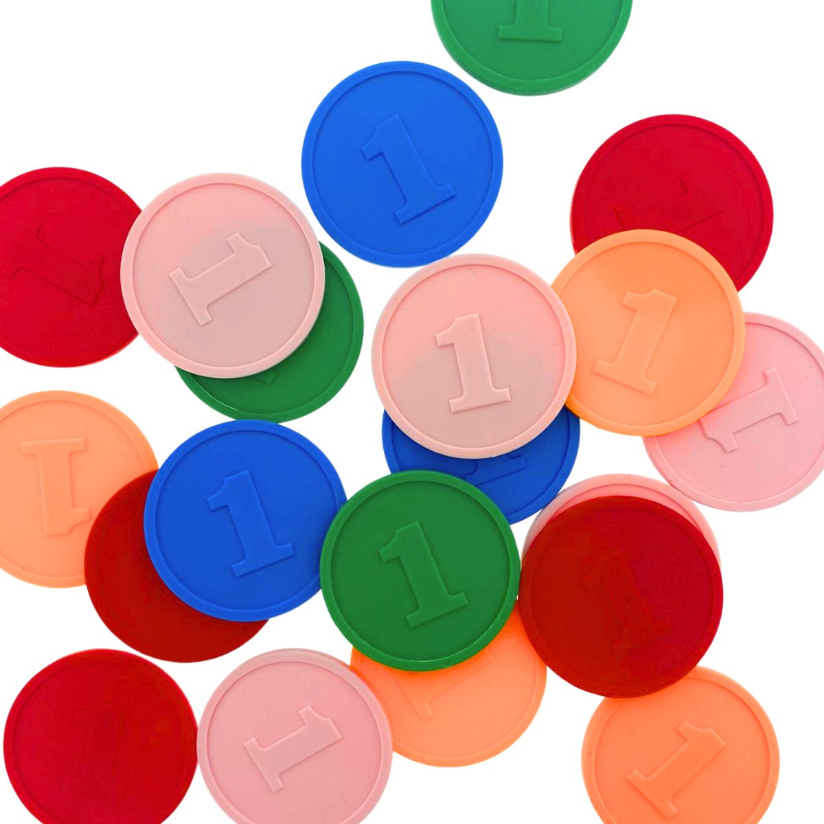 1000 Jetons Plastique – 29 Mm – Chiffre 1 Bleu – Bord Surélevé – Pour Festivals, Jeux, Restauration – Paiement Et Consigne
