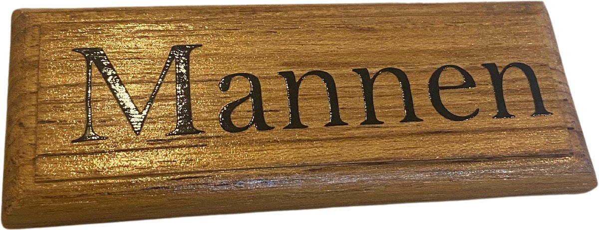 Teak Naambordje 12 x 4,5 cm - Mannen