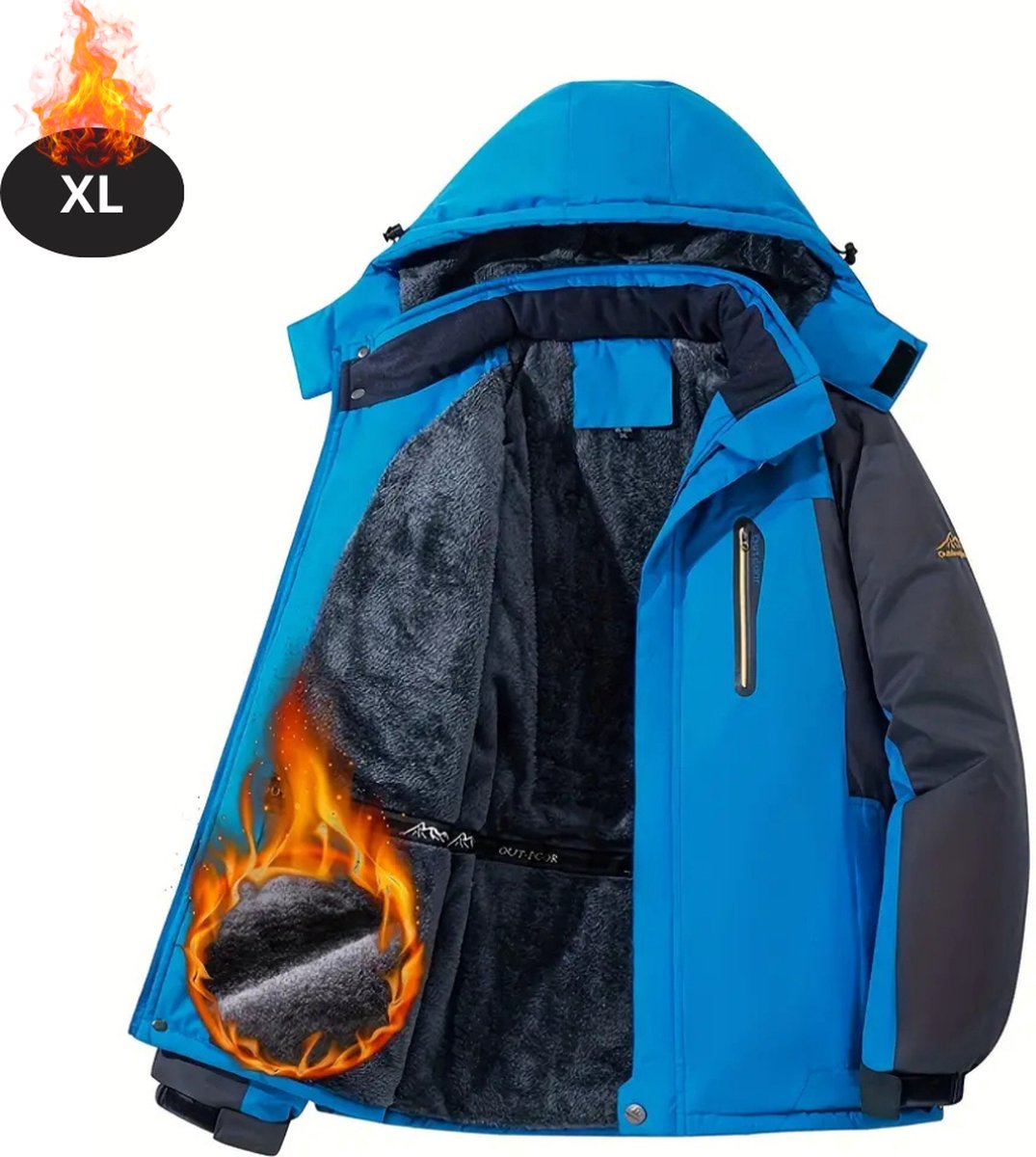 Livano Skipak SkiBroek Skijas Ski Suit Wintersport Heren Winter Warm Fleece Blauw