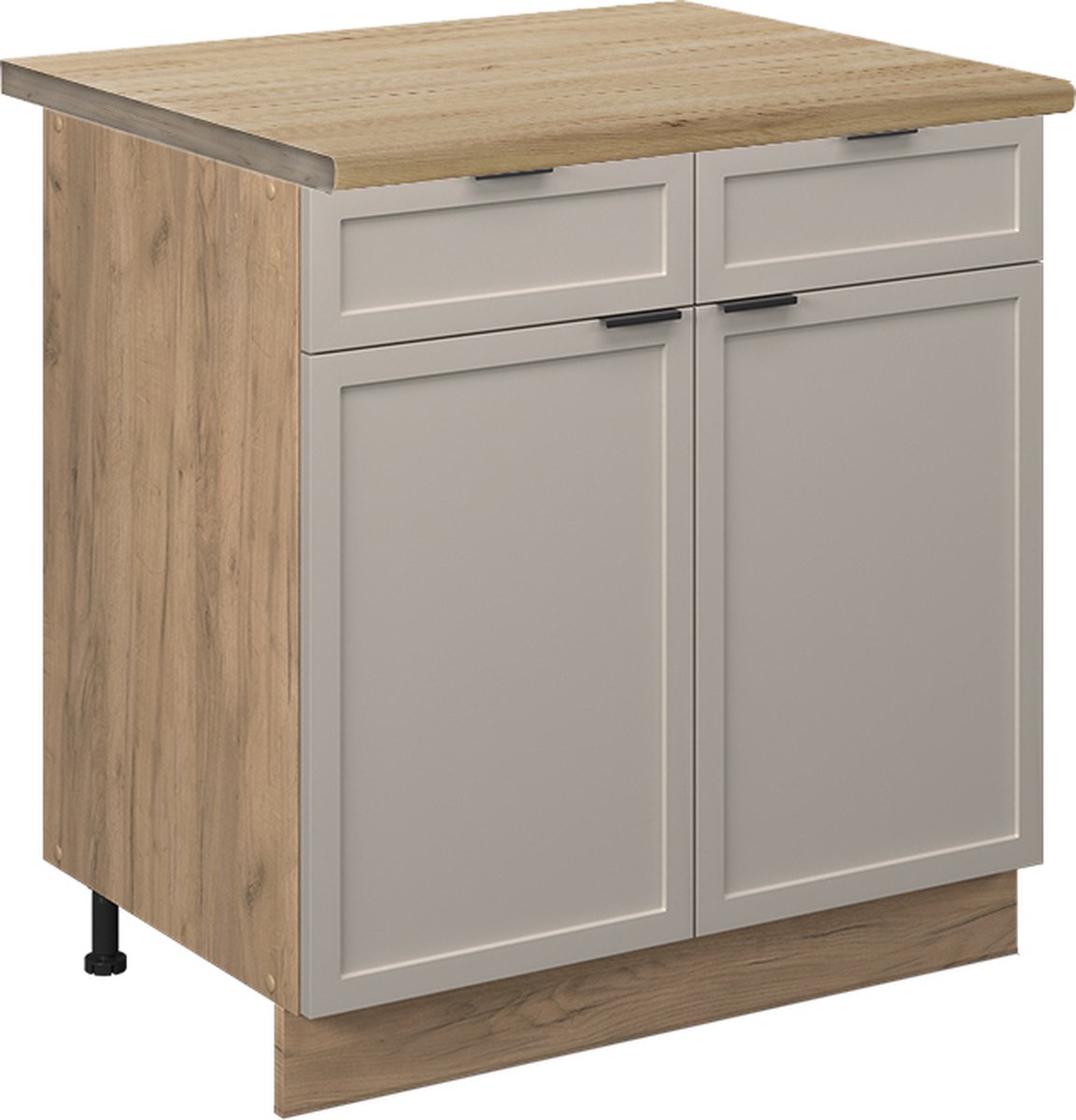 Vicco Fame-Line Onderkasten – 80 cm, WB Eik GrijsBeige GrijsBeige/Goudkleurig Eiken