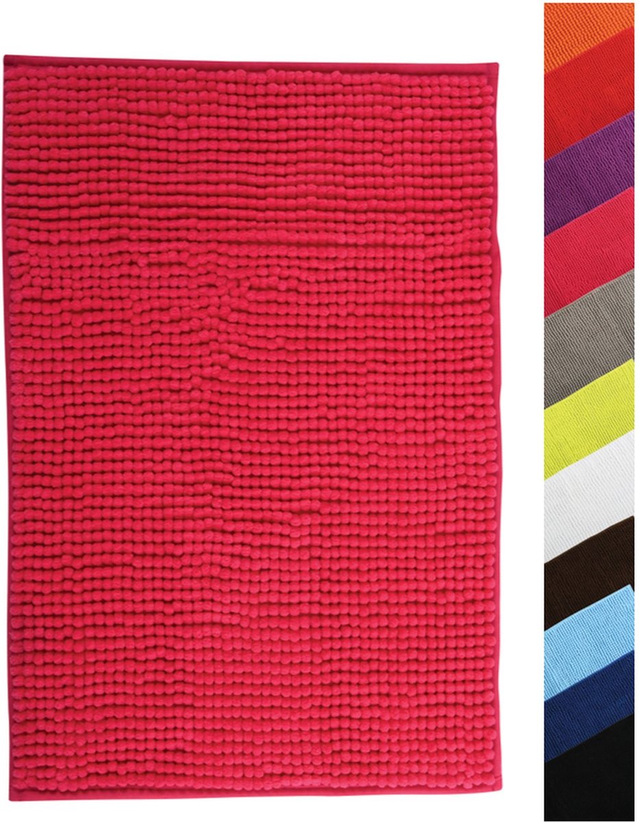 Goodivery ® Zachte Chenille Badmat met Anti-Slip en Sneldrogende Eigenschappen, 60 x 90 cm, Roze
