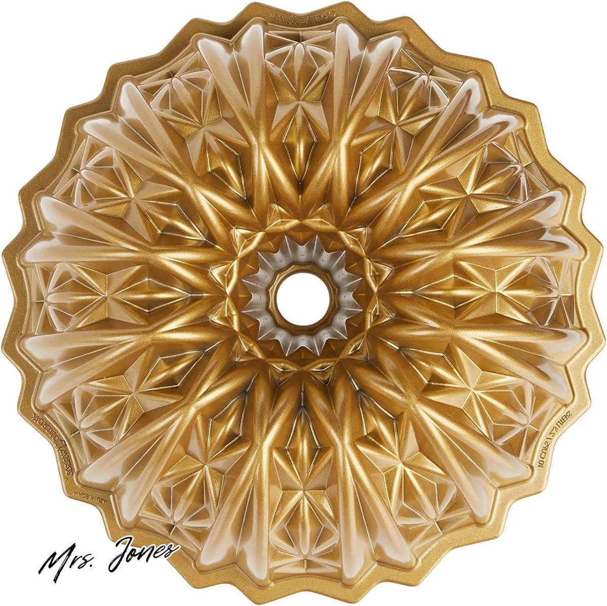 Mrs. Jones Cut Crystal Cast Bundt Pan aluminium goud - Nordic Ware 92877 .