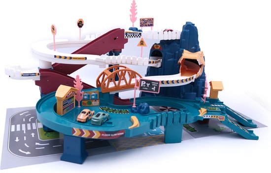 Zoem - Dinosaurus Racebaan Met Auto’s - Werkende roltrap - Auto - Speelgoed - Dino - Verjaardag - Cadeau