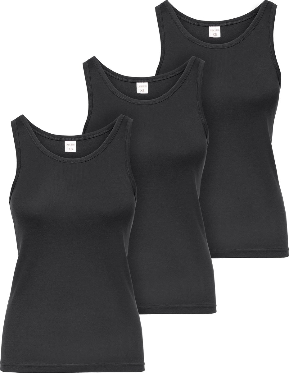 Ladeheid 3 pack Dameshemd Singlet-Onderhemd – Zwart – S - LA-LA40-262-US