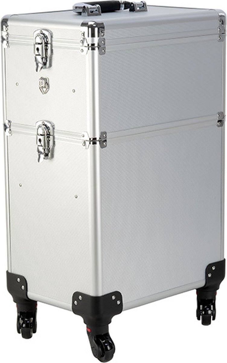 Kapperskoffer trolley - visagie make up koffer trolley - schminkkoffer - beauty case - zwart