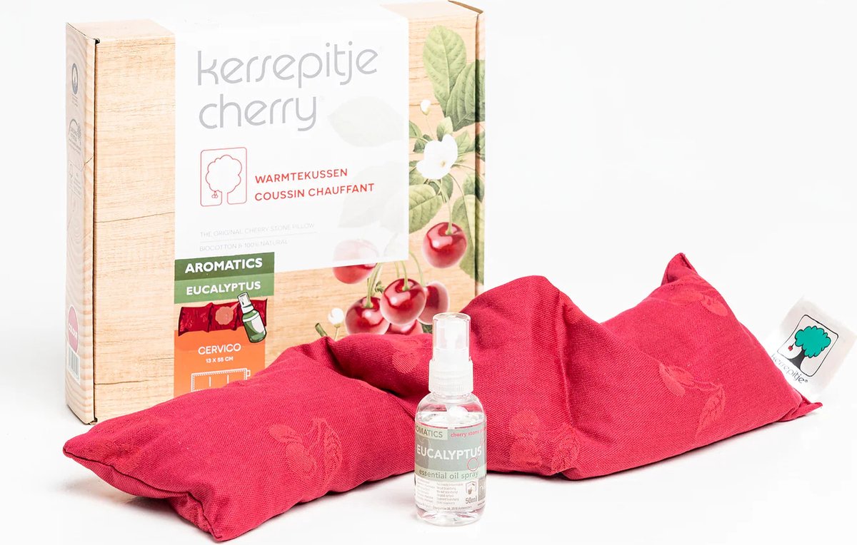 Goedkoopste Kersepitje® Cervico Aromatics Rozemarijn - Langwerpig Kersenpitkussen - Incl. Aromaspray