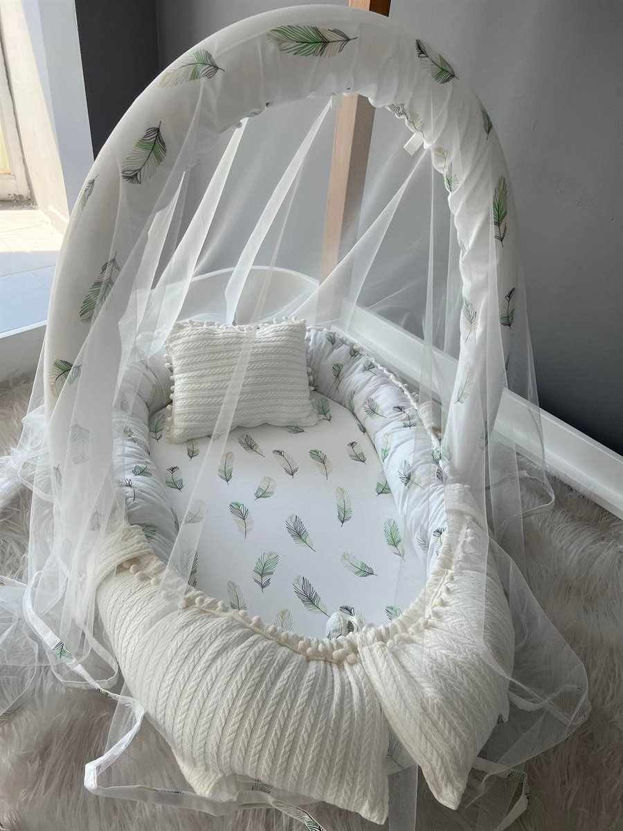 Bol.com Jaju Baby - Babynestje, Hoofdkussen en Klamboe - Organische Katoen - Antibacterieel Babynestje - Anti-Allergisch Babynes... aanbieding